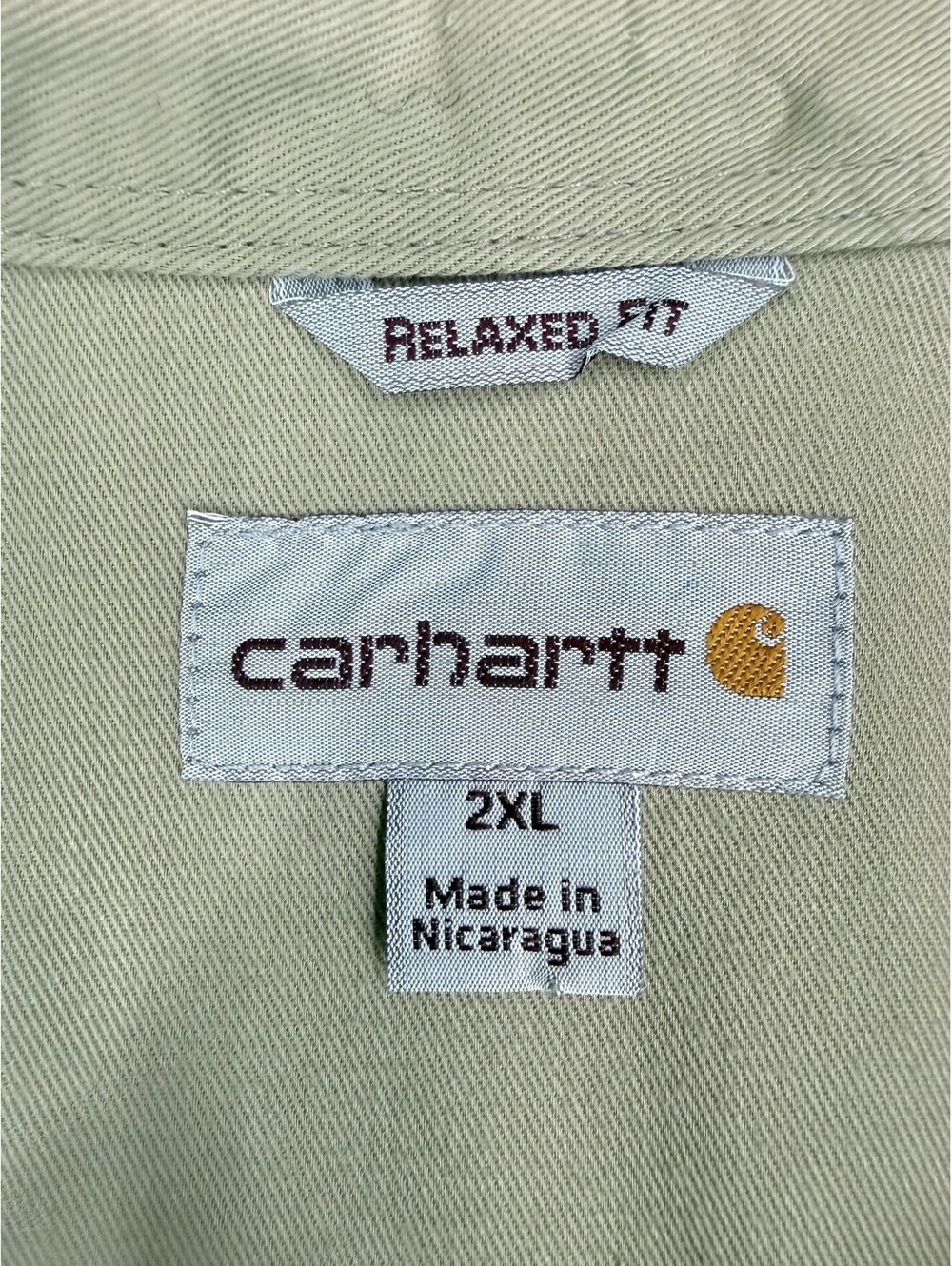 Carhartt Men's Relaxed Fit Short Sleeve Work Shirt 2XL Beige